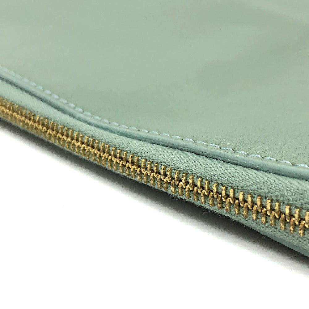 CELINE Clutch bag leather Green type business bag Women Used Authentic