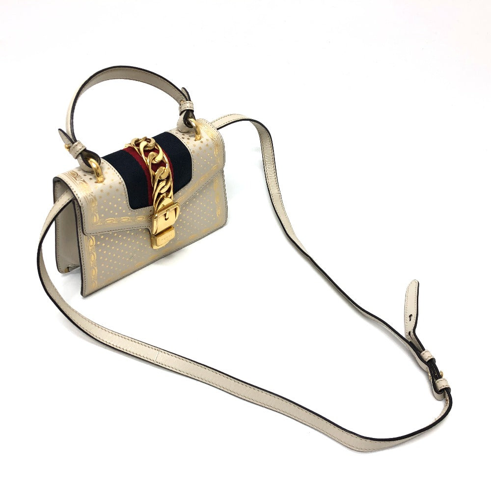 GUCCI Shoulder Bag 470270 leather white Silvi Women Used Authentic
