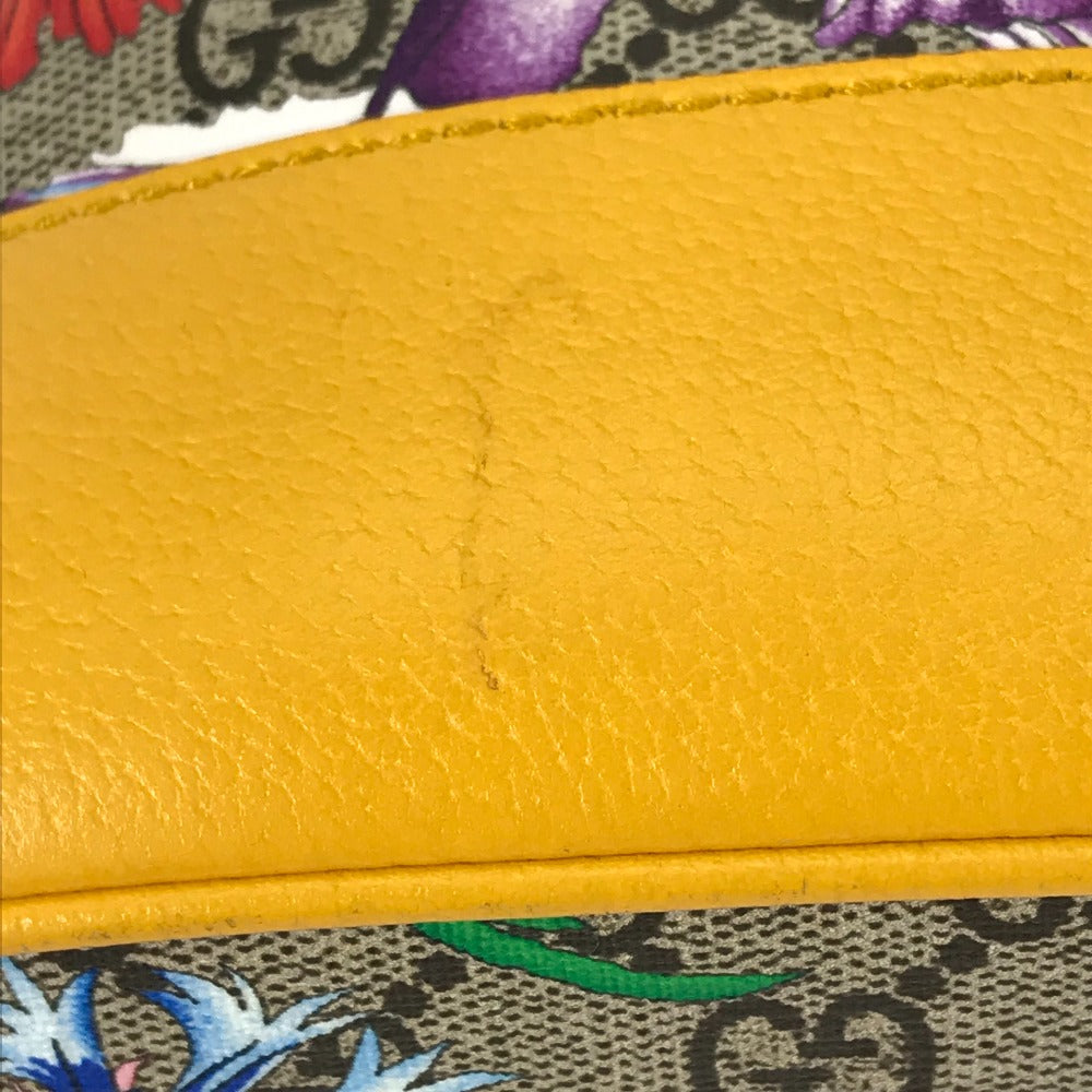 GUCCI Handbag 550621 GG Supreme Canvas beige GG Flora Flower Small Bucket Women Used Authentic