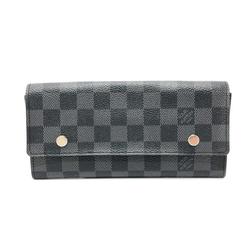 LOUIS VUITTON Long Wallet Purse N63084 Damier Grafitto Canvas black Damier Grafitte Portefeuille long modular mens Used Authentic