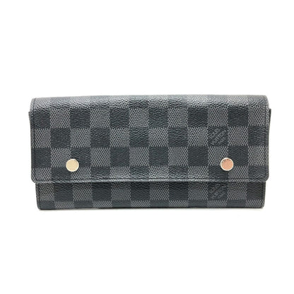 LOUIS VUITTON Long Wallet Purse N63084 Damier Grafitto Canvas black Damier Grafitte Portefeuille long modular mens Used Authentic