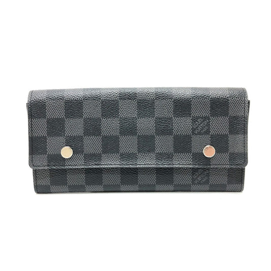 LOUIS VUITTON Long Wallet Purse N63084 Damier Grafitto Canvas black Damier Grafitte Portefeuille long modular mens Used Authentic