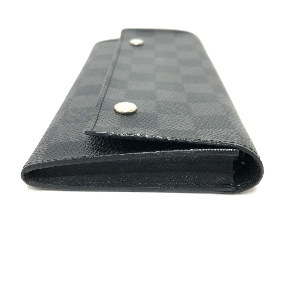 LOUIS VUITTON Long Wallet Purse N63084 Damier Grafitto Canvas black Damier Grafitte Portefeuille long modular mens Used Authentic