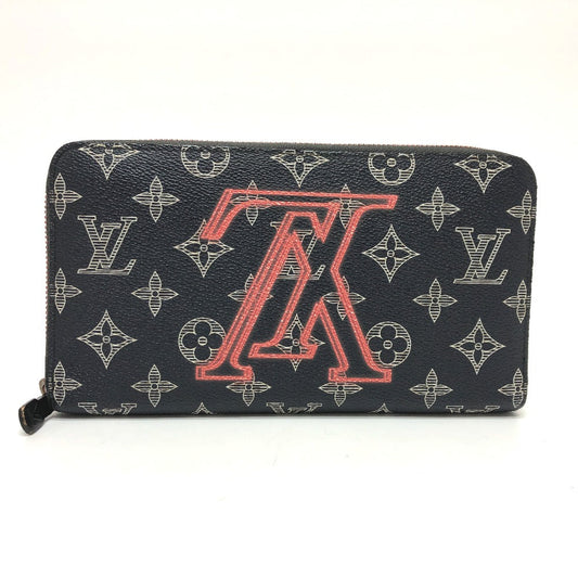 LOUIS VUITTON Long Wallet Purse M62931 Monogram canvas Navy Travel case monogram upside down ink Zippy Organizer mens Used Authentic
