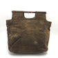 CHANEL Tote Bag suede Brown CC COCO Mark vintage Women Used Authentic