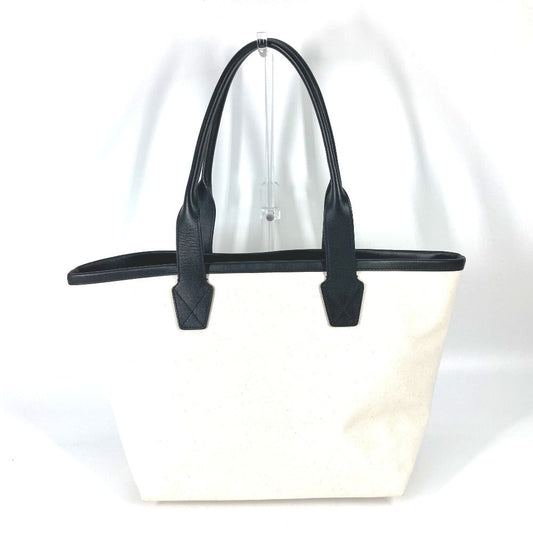 BALENCIAGA Tote Bag 692068 Canvas, leather white By color jumbo logo small Women Used Authentic