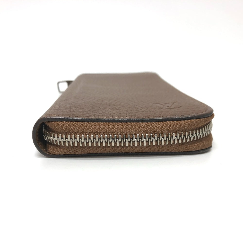 LOUIS VUITTON Long Wallet Purse M58864 Taurillon Clemence Leather Brown Zippy Wallet Vertical mens Used Authentic
