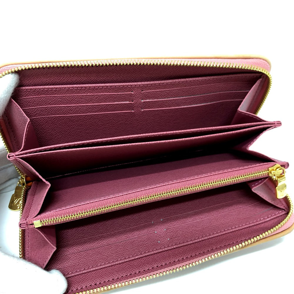 LOUIS VUITTON Long Wallet Purse M81182 Monogram denim pink Monogram denim Zippy wallet Women Used Authentic