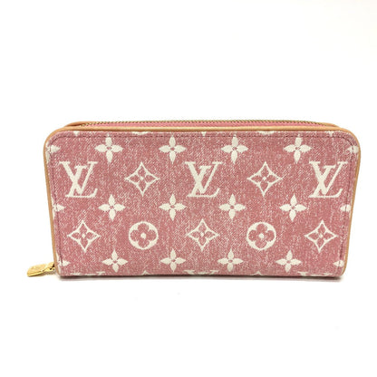 LOUIS VUITTON Long Wallet Purse M81182 Monogram denim pink Monogram denim Zippy wallet Women Used Authentic