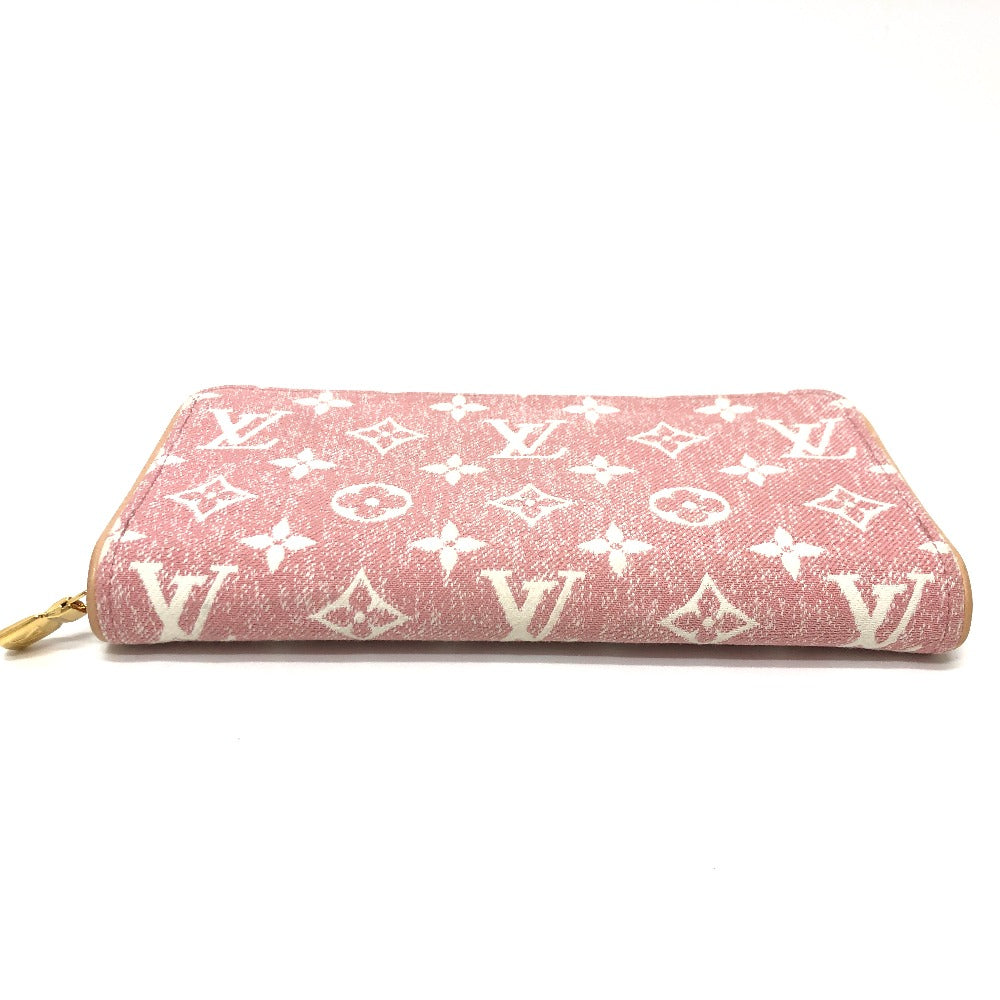 LOUIS VUITTON Long Wallet Purse M81182 Monogram denim pink Monogram denim Zippy wallet Women Used Authentic