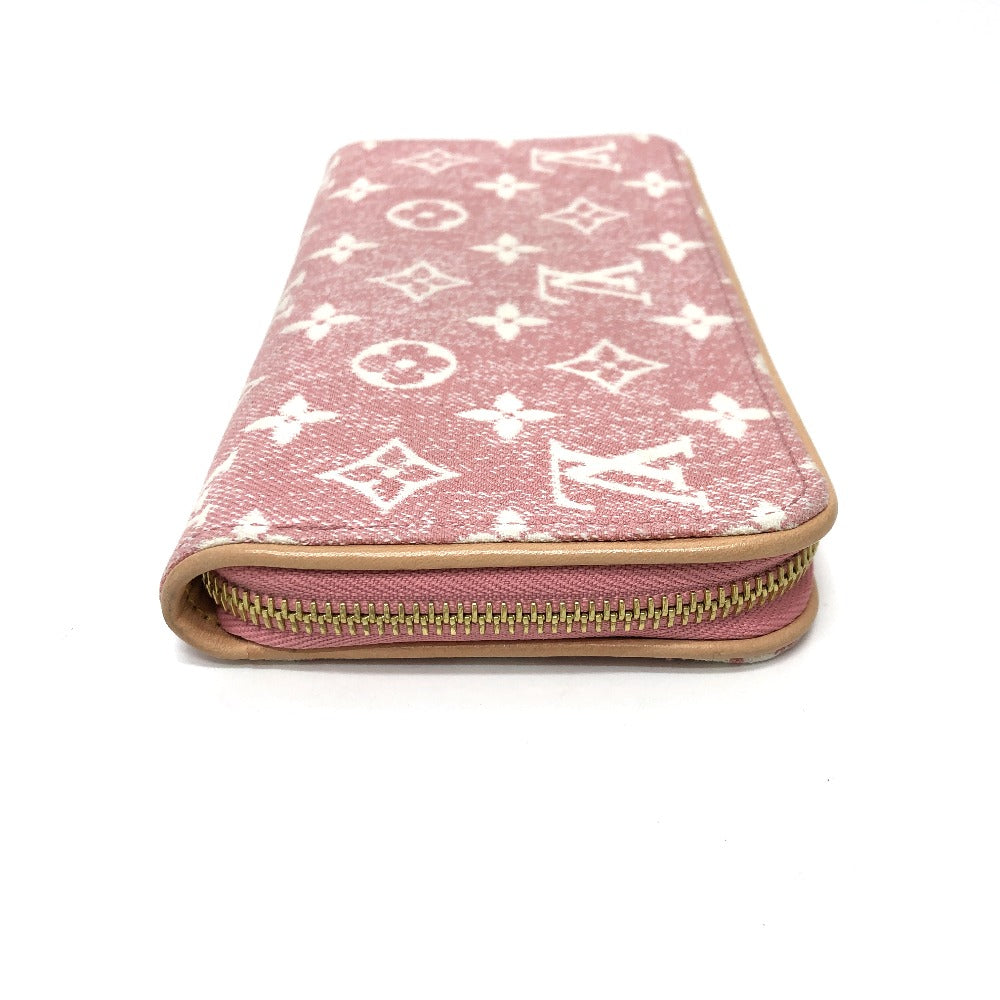 LOUIS VUITTON Long Wallet Purse M81182 Monogram denim pink Monogram denim Zippy wallet Women Used Authentic
