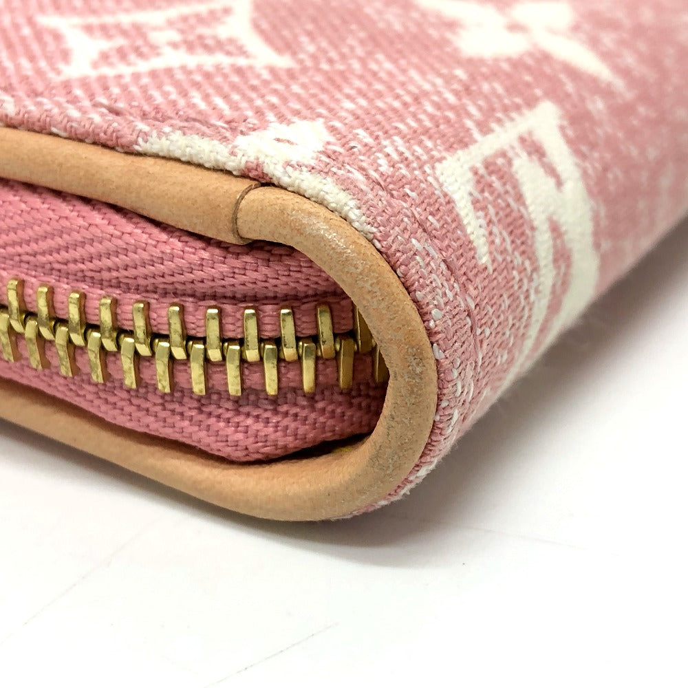 LOUIS VUITTON Long Wallet Purse M81182 Monogram denim pink Monogram denim Zippy wallet Women Used Authentic