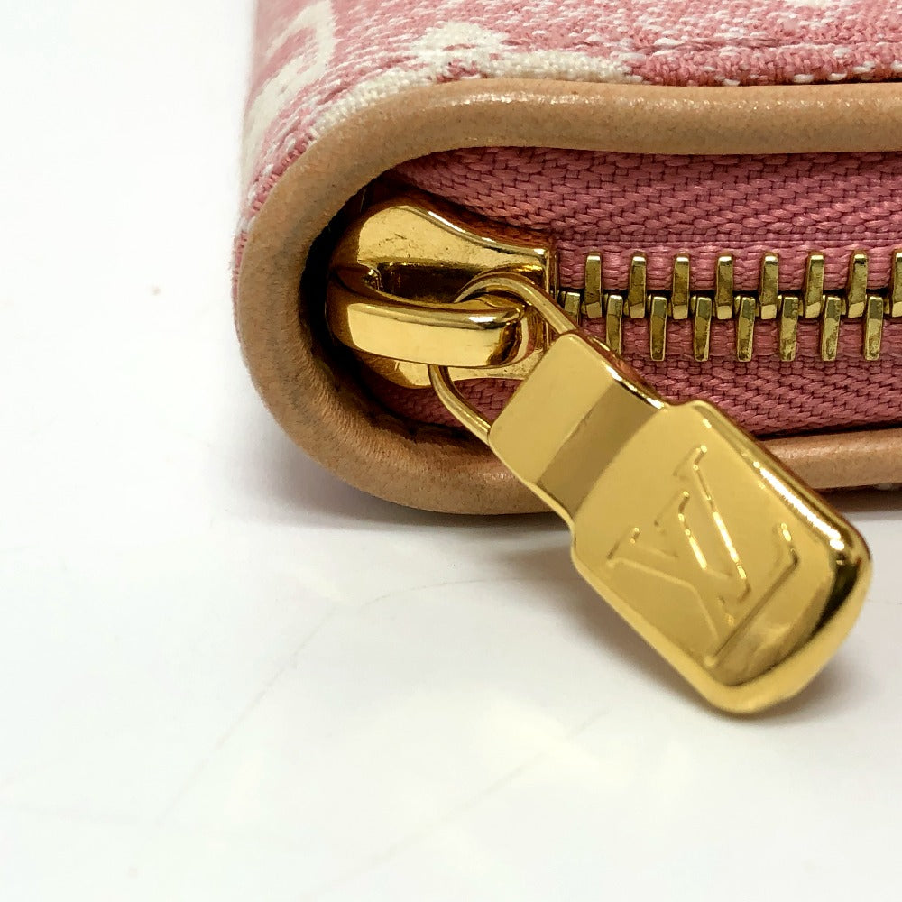 LOUIS VUITTON Long Wallet Purse M81182 Monogram denim pink Monogram denim Zippy wallet Women Used Authentic