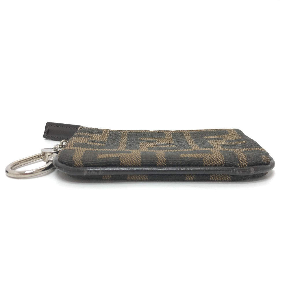 FENDI Coin case canvas Brown Zucca Women Used Authentic