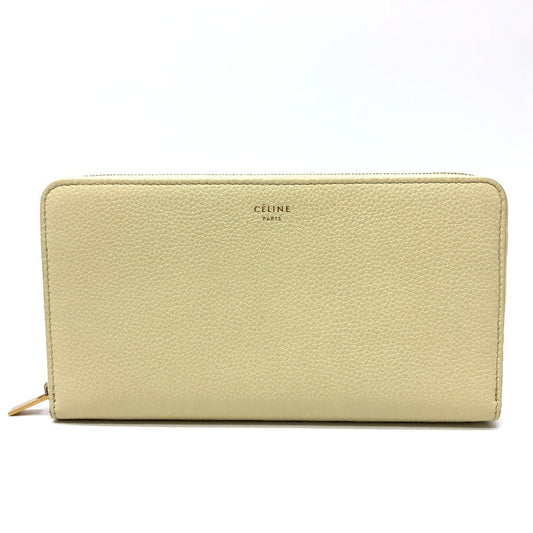 CELINE Long Wallet Purse leather Beige type Long wallet Women Used Authentic