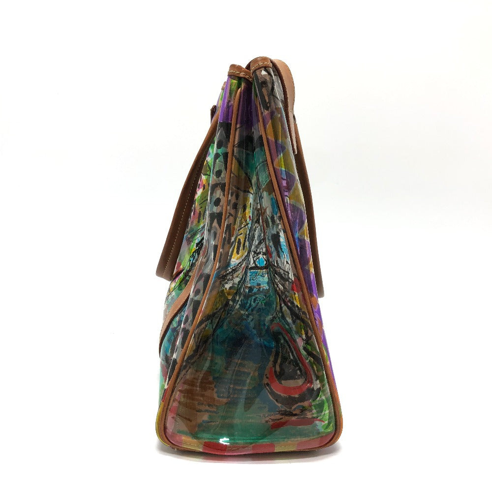 PRADA Tote Bag BR2515 Plastics/Leather multicolor Venetian print Women Used Authentic