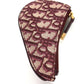 Dior Coin case Canvas / leather wine-red Oblique saddle Women Used Authentic