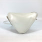 CELINE Shoulder Bag leather white Triangle logo triangle Women Used Authentic
