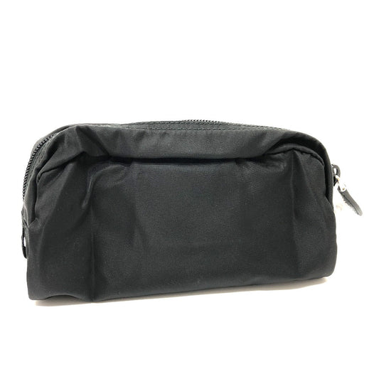 PRADA Pouch 1NA350 Nylon black Triangle logo Women Secondhand Authentic