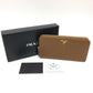 PRADA Long Wallet Purse 1M0506 leather Brown logo Women Used Authentic