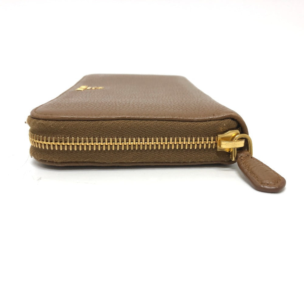 PRADA Long Wallet Purse 1M0506 leather Brown logo Women Used Authentic