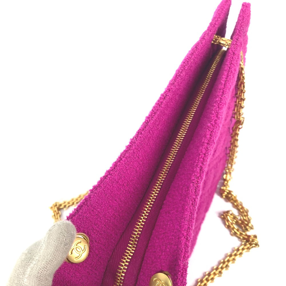 CHANEL Shoulder Bag cotton pink vintage quilting Women Used Authentic