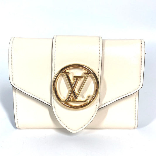 LOUIS VUITTON Trifold wallet M69176 leather beige LV Pont Neuf Compact Women Used Authentic