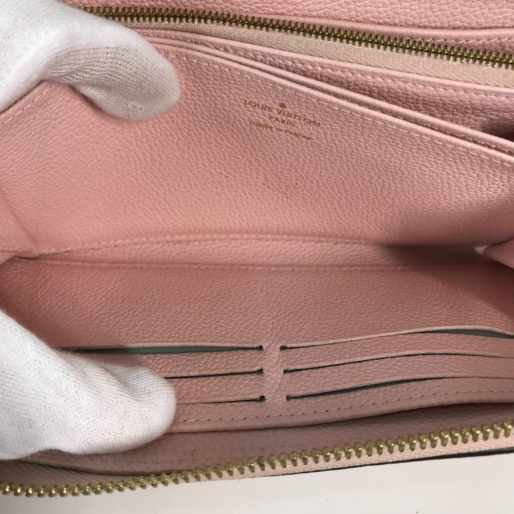 LOUIS VUITTON Long Wallet Purse M80403 Monogram Ann Platt Leather pink Monogram Empreinte by the Pool Zippy wallet mens Used Authentic