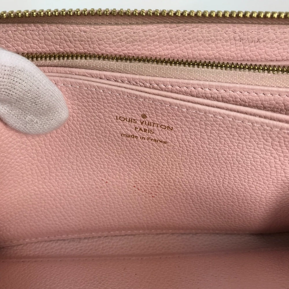 LOUIS VUITTON Long Wallet Purse M80403 Monogram Ann Platt Leather pink Monogram Empreinte by the Pool Zippy wallet mens Used Authentic