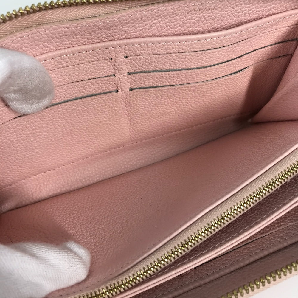 LOUIS VUITTON Long Wallet Purse M80403 Monogram Ann Platt Leather pink Monogram Empreinte by the Pool Zippy wallet mens Used Authentic