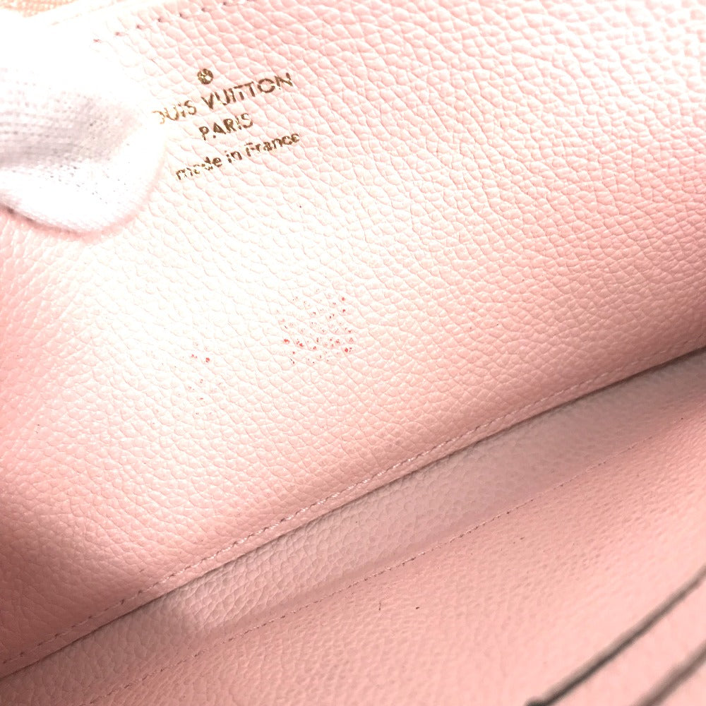 LOUIS VUITTON Long Wallet Purse M80403 Monogram Ann Platt Leather pink Monogram Empreinte by the Pool Zippy wallet mens Used Authentic