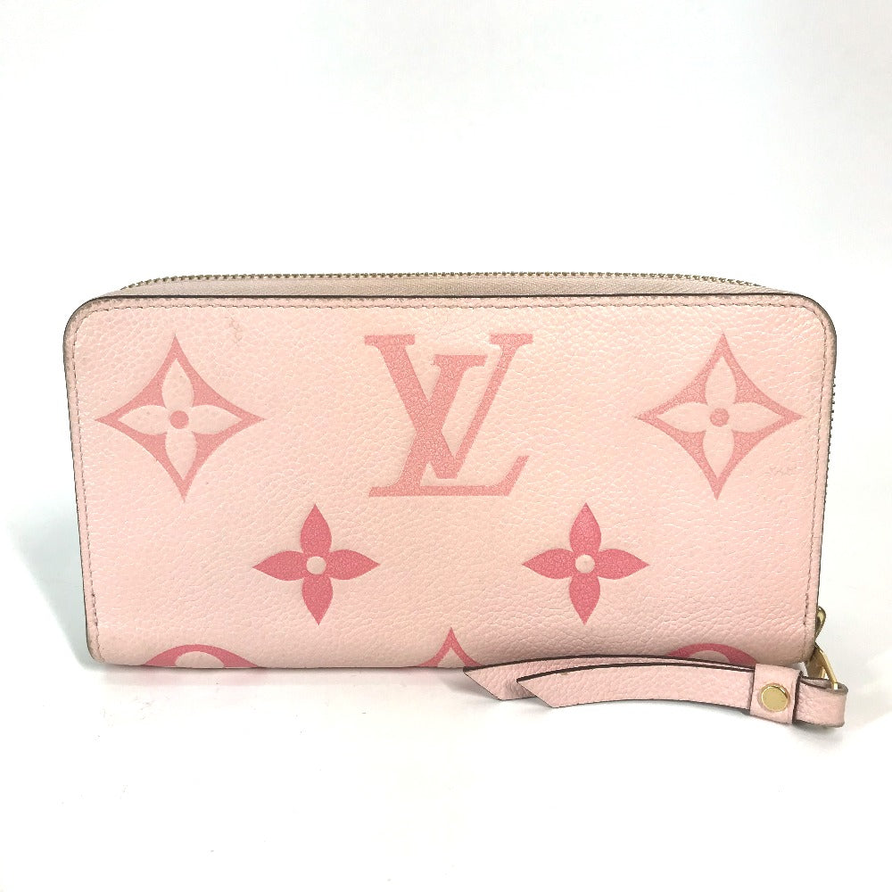 LOUIS VUITTON Long Wallet Purse M80403 Monogram Ann Platt Leather pink Monogram Empreinte by the Pool Zippy wallet mens Used Authentic