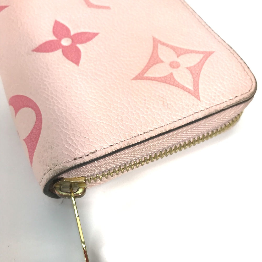 LOUIS VUITTON Long Wallet Purse M80403 Monogram Ann Platt Leather pink Monogram Empreinte by the Pool Zippy wallet mens Used Authentic