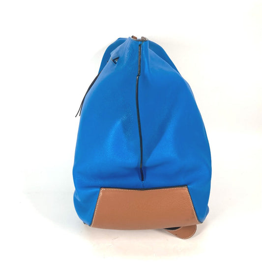 LOEWE Shoulder Bag leather blue bag bicolor Anton Women Used Authentic