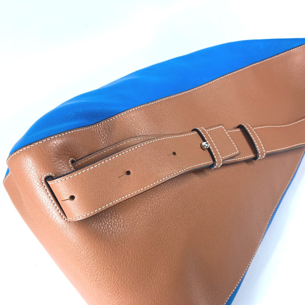 LOEWE Shoulder Bag leather blue bag bicolor Anton Women Used Authentic