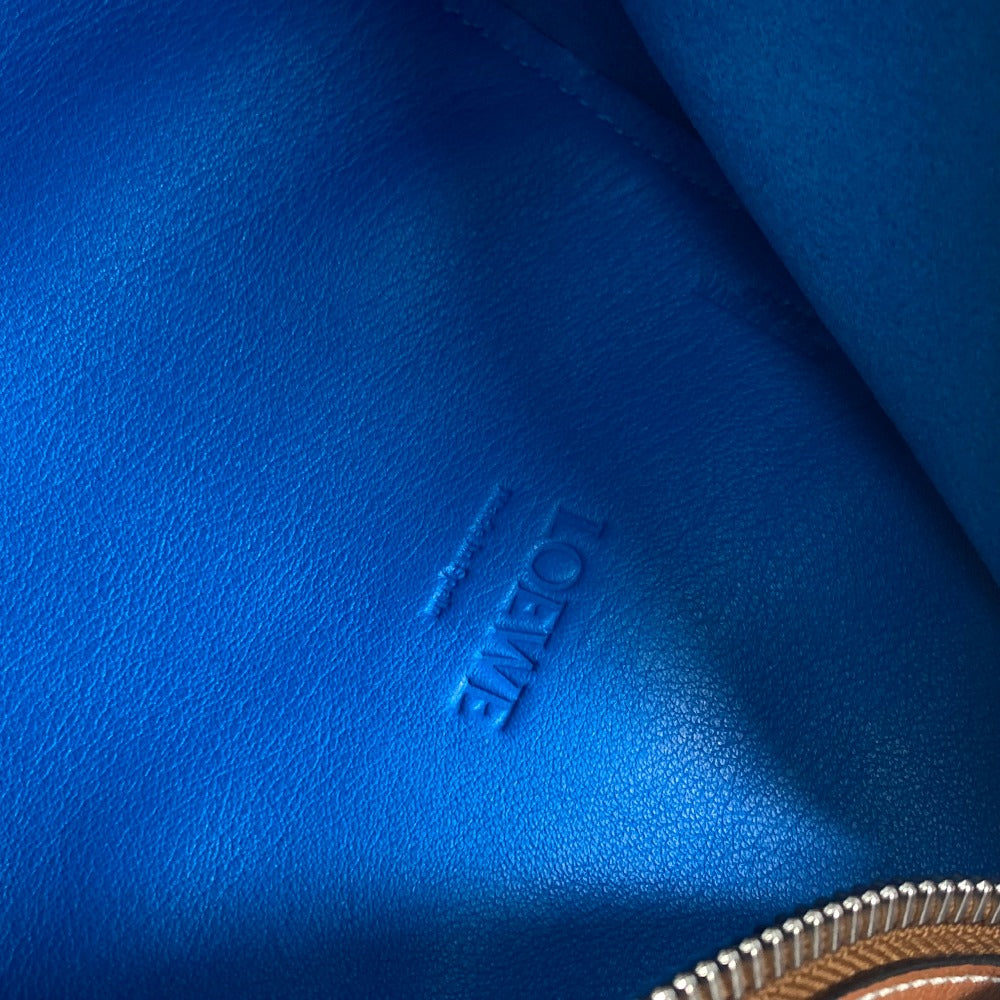 LOEWE Shoulder Bag leather blue bag bicolor Anton Women Used Authentic