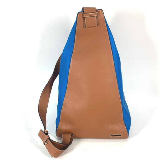 LOEWE Shoulder Bag leather blue bag bicolor Anton Women Used Authentic