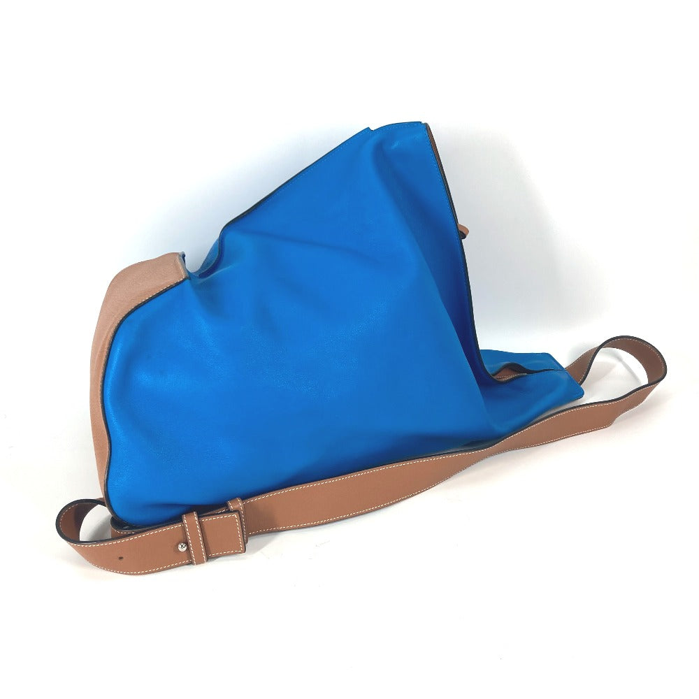 LOEWE Shoulder Bag leather blue bag bicolor Anton Women Used Authentic