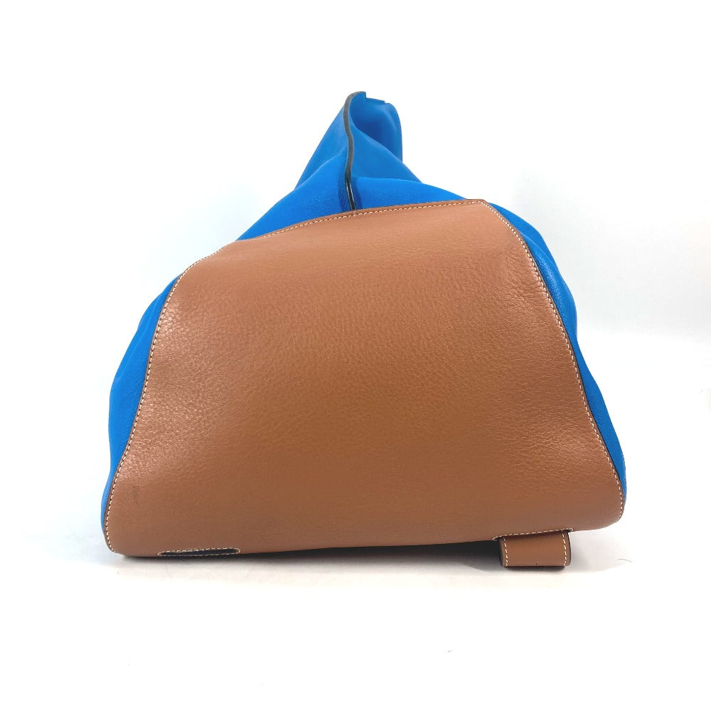 LOEWE Shoulder Bag leather blue bag bicolor Anton Women Used Authentic
