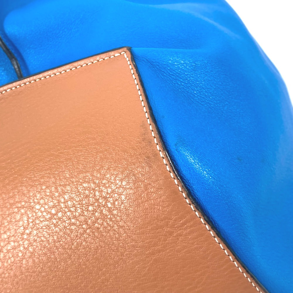 LOEWE Shoulder Bag leather blue bag bicolor Anton Women Used Authentic