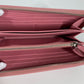 PRADA Long Wallet Purse saffiano leather pink Long wallet logo Women Used Authentic