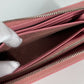PRADA Long Wallet Purse saffiano leather pink Long wallet logo Women Used Authentic