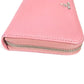 PRADA Long Wallet Purse saffiano leather pink Long wallet logo Women Used Authentic