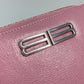 BALENCIAGA Folded wallet 674847 leather Light pink Compact wallet Compact zip Women Used Authentic