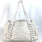 CHANEL Tote Bag leather white Shoulder Decacoco CC COCO Mark