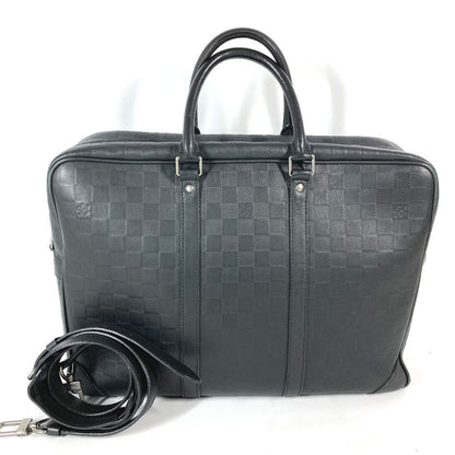 LOUIS VUITTON Handbag N41146 Damier Anfini Leather black Damier Anfini Porto Document Voyage