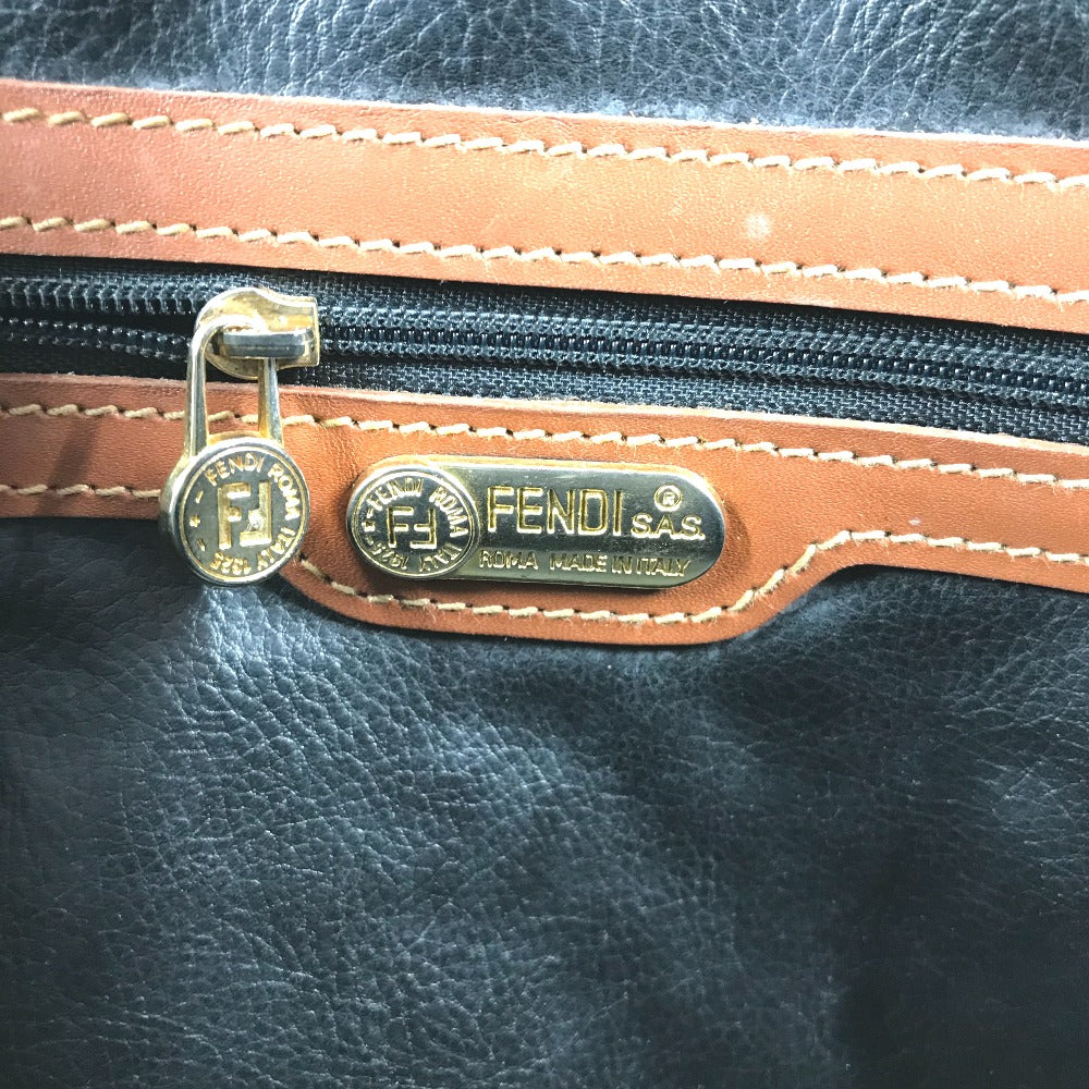 FENDI Handbag PVC / Leather Brown x khaki Alma type Pecan