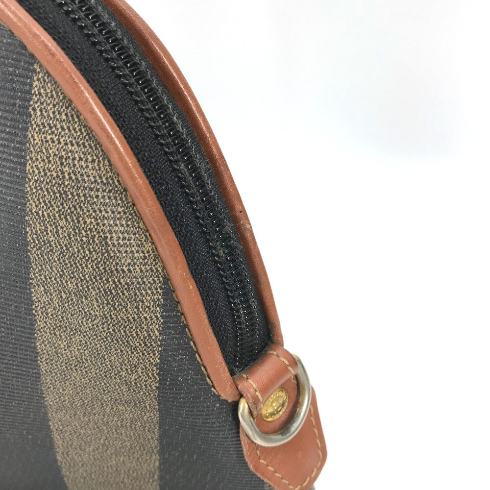 FENDI Handbag PVC / Leather Brown x khaki Alma type Pecan