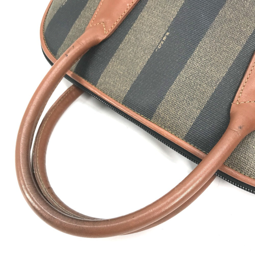 FENDI Handbag PVC / Leather Brown x khaki Alma type Pecan