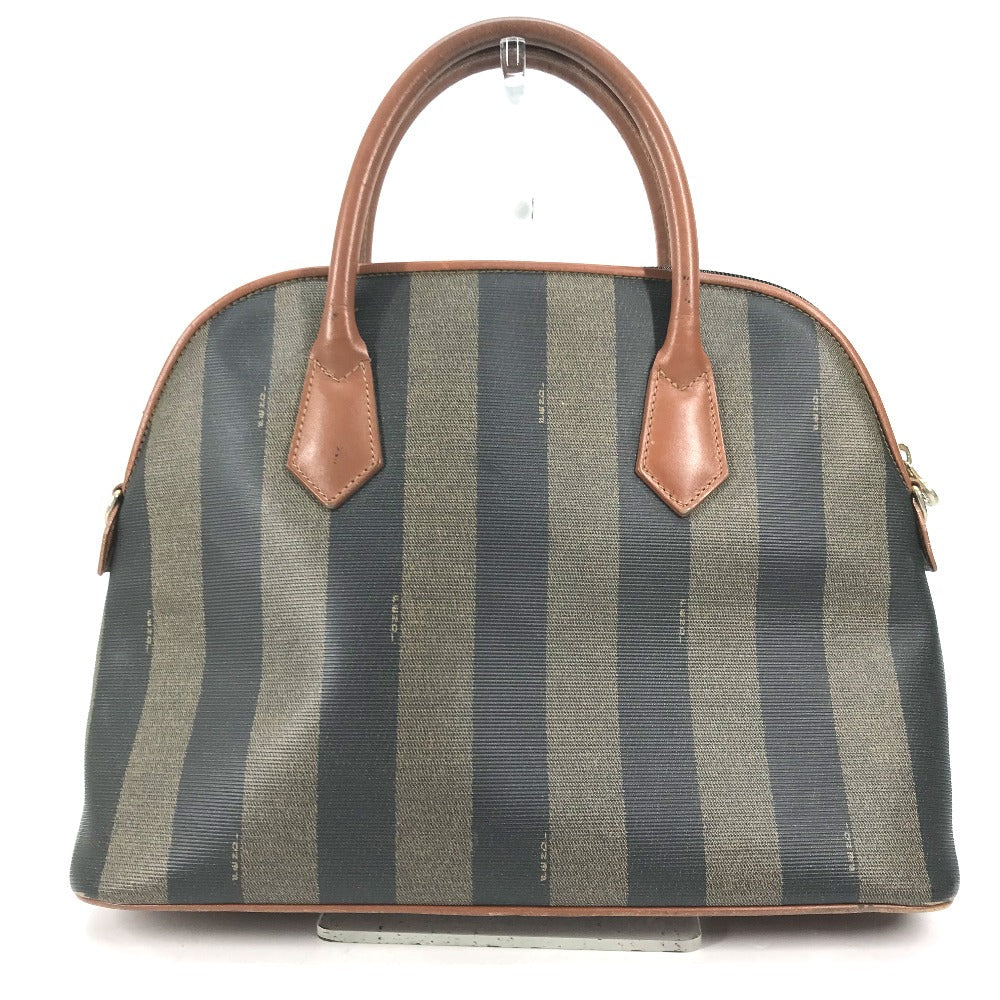 FENDI Handbag PVC / Leather Brown x khaki Alma type Pecan